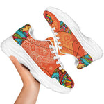 Indian Boho Hippie Elephant Print White Chunky Shoes