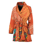 Indian Boho Hippie Elephant Print Women's Bathrobe