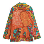 Indian Boho Hippie Elephant Print Women's Cotton Blazer