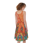 Indian Boho Hippie Elephant Print Women's Sleeveless Dress