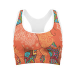 Indian Boho Hippie Elephant Print Women's Sports Bra