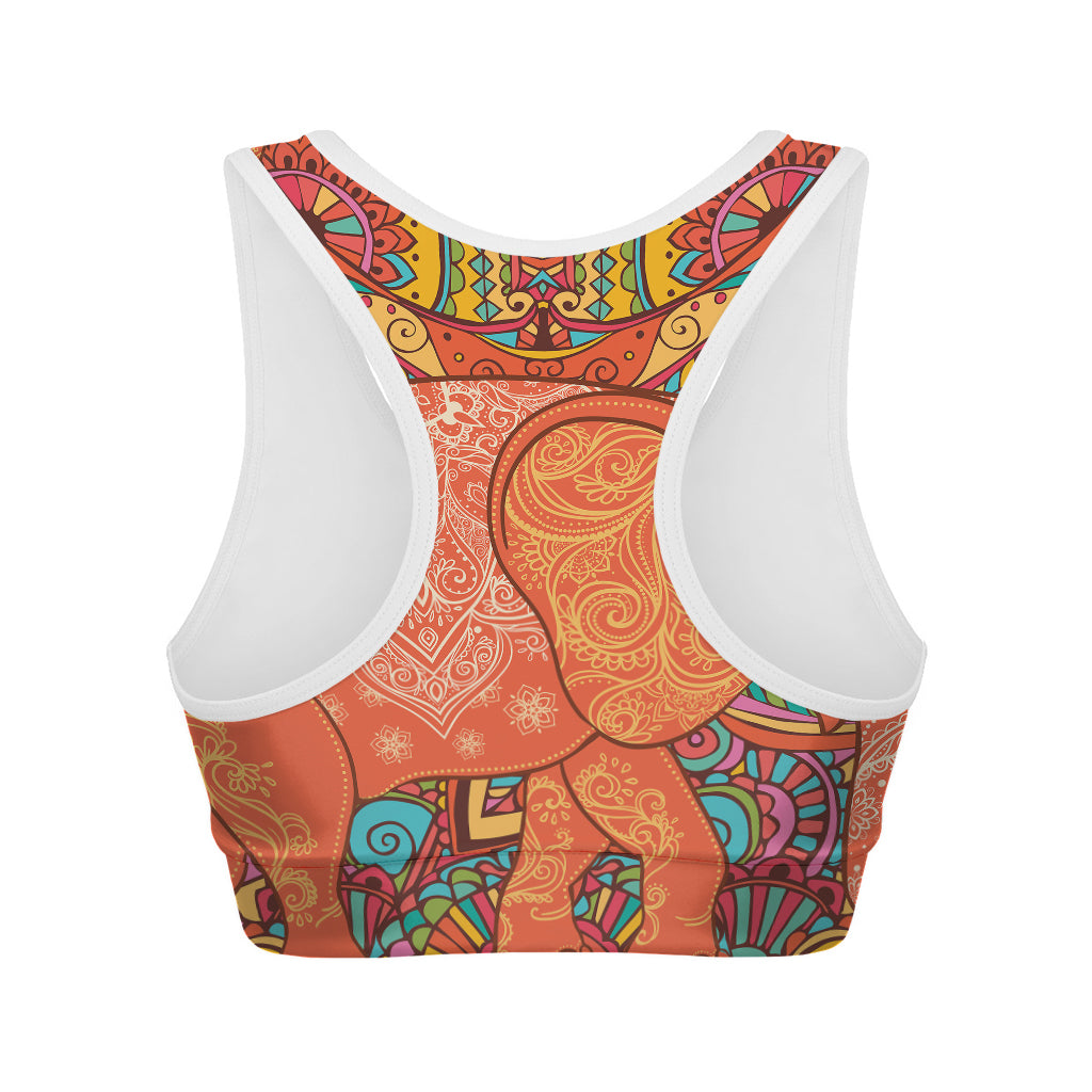 Indian Boho Hippie Elephant Print Women's Sports Bra