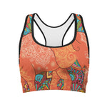 Indian Boho Hippie Elephant Print Women's Sports Bra