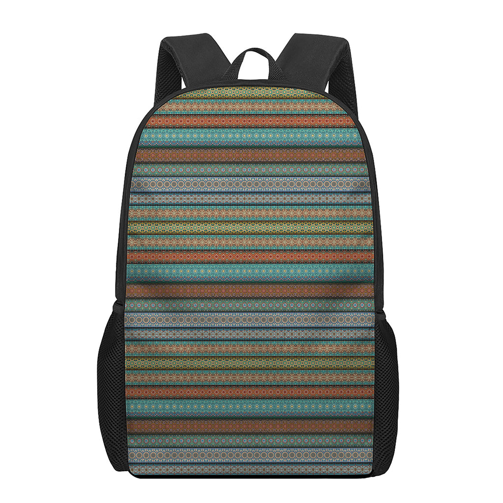 Indian Ethnic Pattern Print 17 Inch Backpack