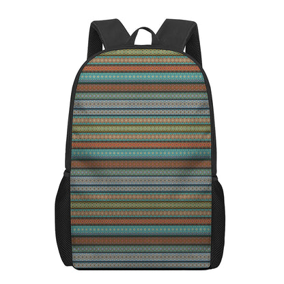 Indian Ethnic Pattern Print 17 Inch Backpack