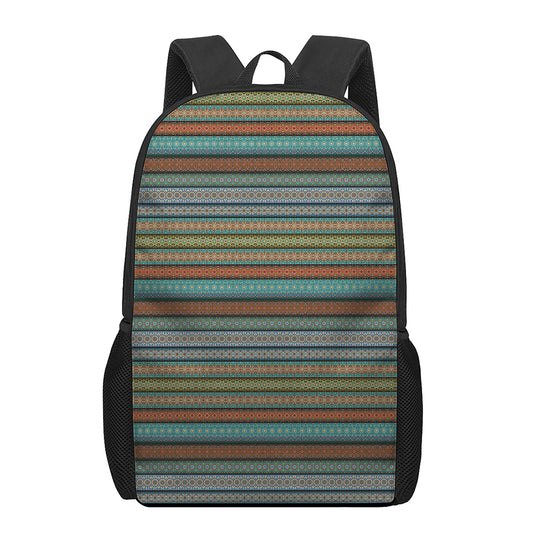 Indian Ethnic Pattern Print 17 Inch Backpack