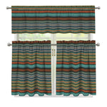 Indian Ethnic Pattern Print 3 Piece Kitchen Curtains