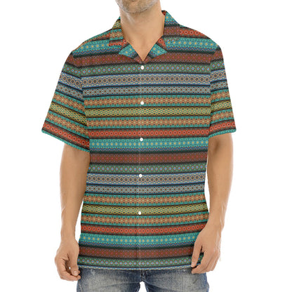 Indian Ethnic Pattern Print Aloha Shirt