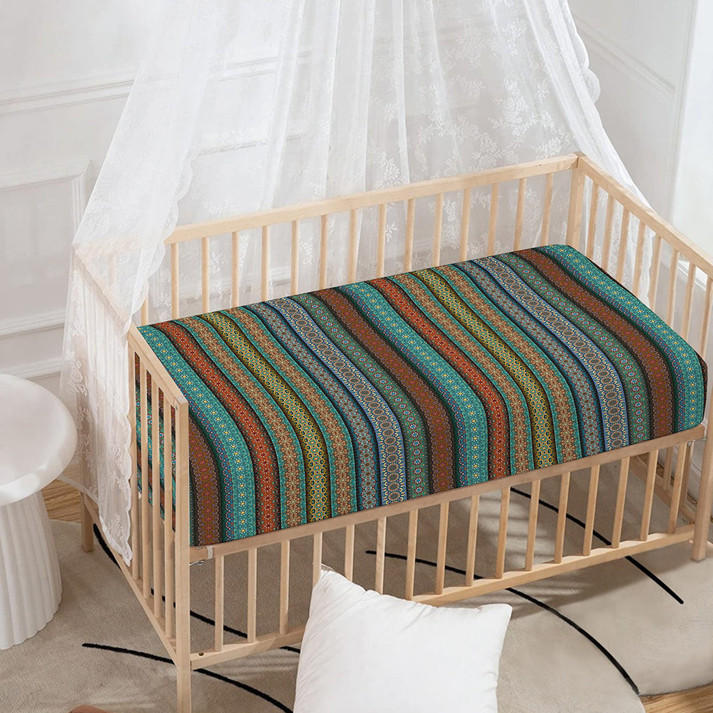 Indian Ethnic Pattern Print Baby Crib Sheet