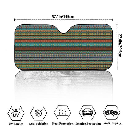 Indian Ethnic Pattern Print Car Windshield Sun Shade