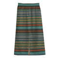 Indian Ethnic Pattern Print Cotton Front Slit Maxi Skirt