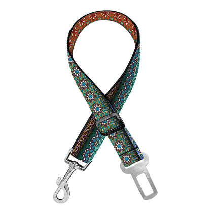 Indian Ethnic Pattern Print Dog Seat Belt
