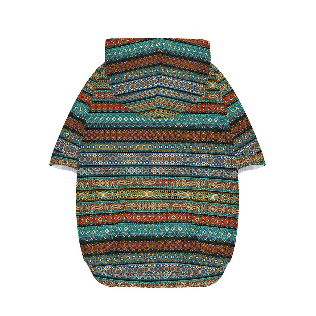Indian Ethnic Pattern Print Dog Zip Up Hoodie