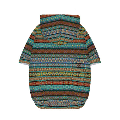 Indian Ethnic Pattern Print Dog Zip Up Hoodie