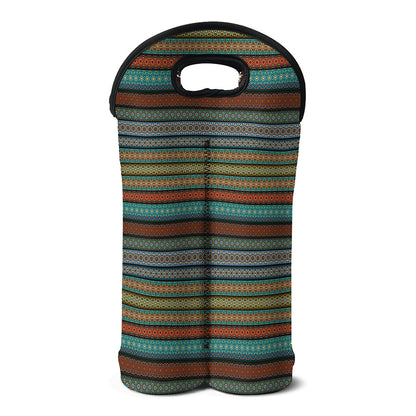 Indian Ethnic Pattern Print Double Neoprene Wine Tote