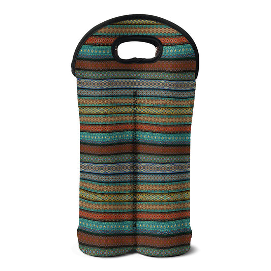Indian Ethnic Pattern Print Double Neoprene Wine Tote