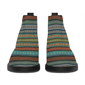 Indian Ethnic Pattern Print Flat Ankle Boots