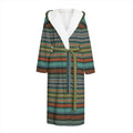 Indian Ethnic Pattern Print Hooded Bathrobe