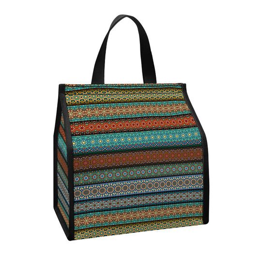 Indian Ethnic Pattern Print Insulated Lunch Tote