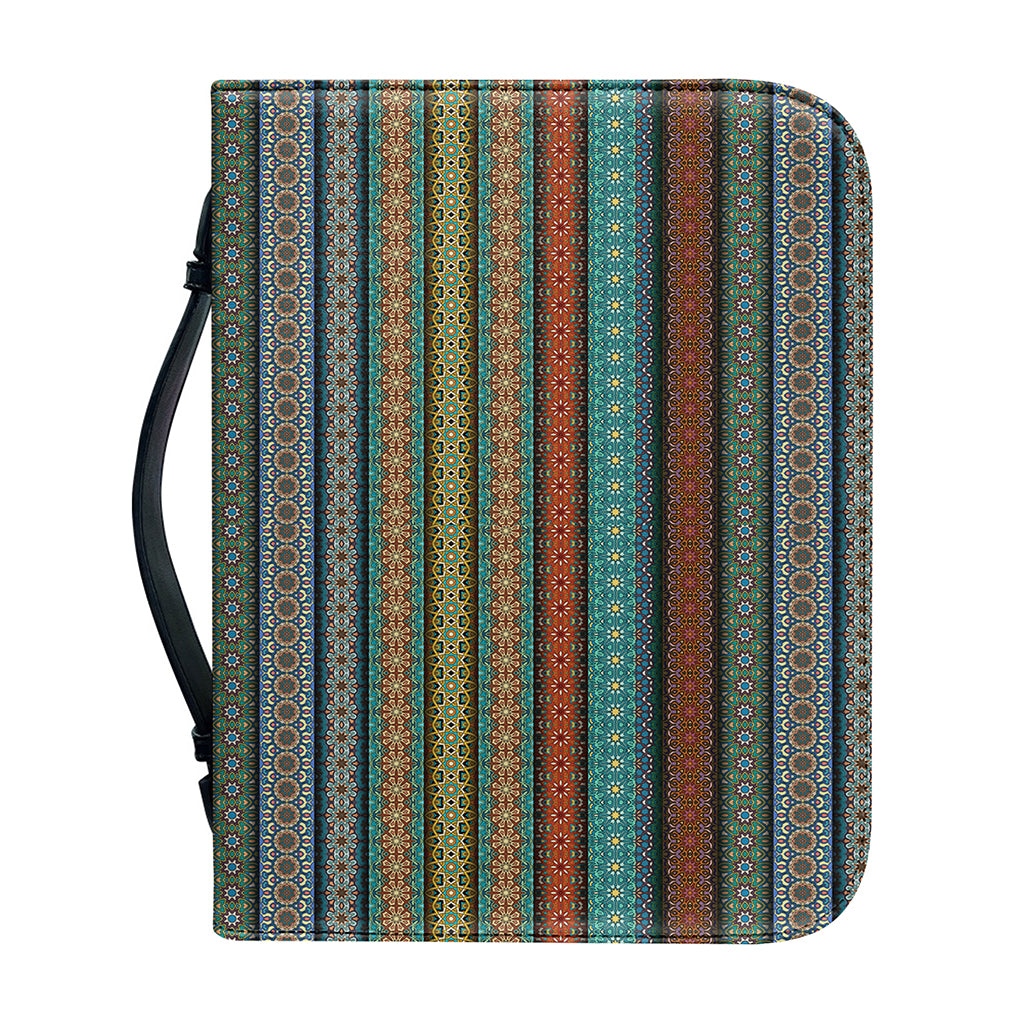 Indian Ethnic Pattern Print Leather Bible Cover