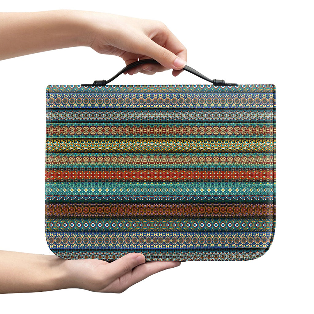 Indian Ethnic Pattern Print Leather Bible Cover
