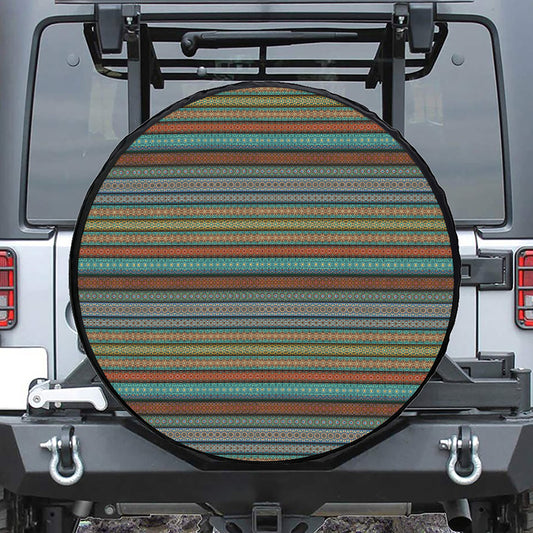 Indian Ethnic Pattern Print Leather Spare Tire Cover
