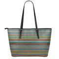 Indian Ethnic Pattern Print Leather Tote Bag With Zipper