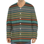 Indian Ethnic Pattern Print Long Sleeve Baseball Jersey