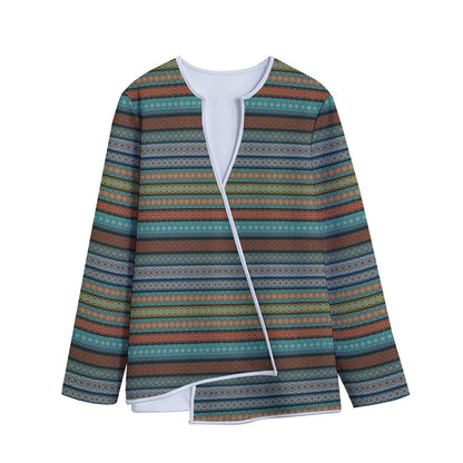 Indian Ethnic Pattern Print Long Sleeve Short Coat