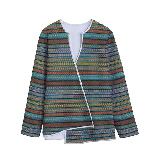 Indian Ethnic Pattern Print Long Sleeve Short Coat