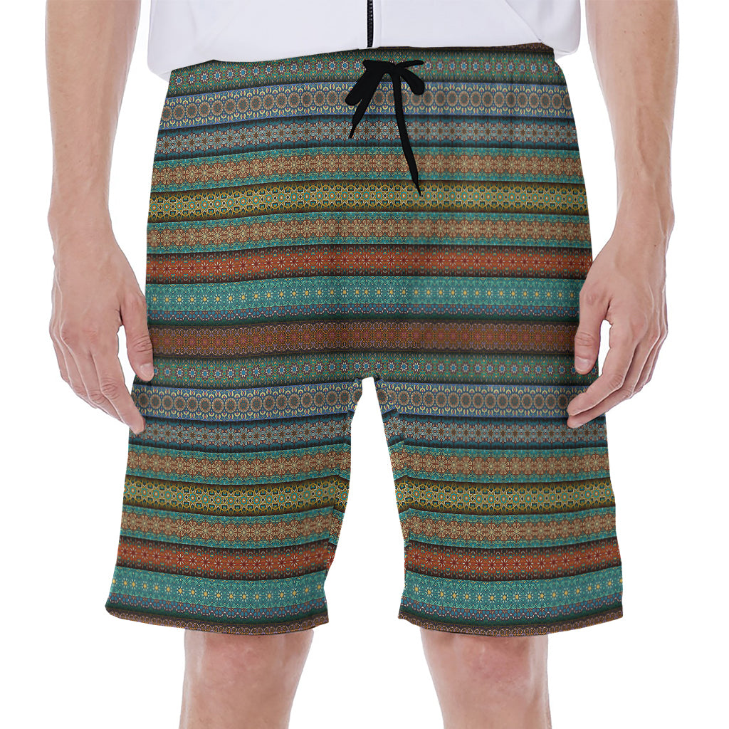 Indian Ethnic Pattern Print Men's Beach Shorts