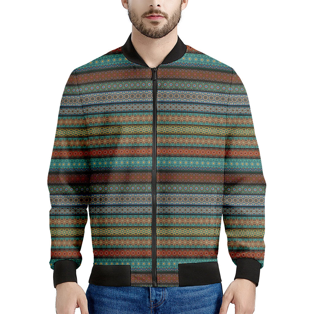 Indian Ethnic Pattern Print Men's Bomber Jacket