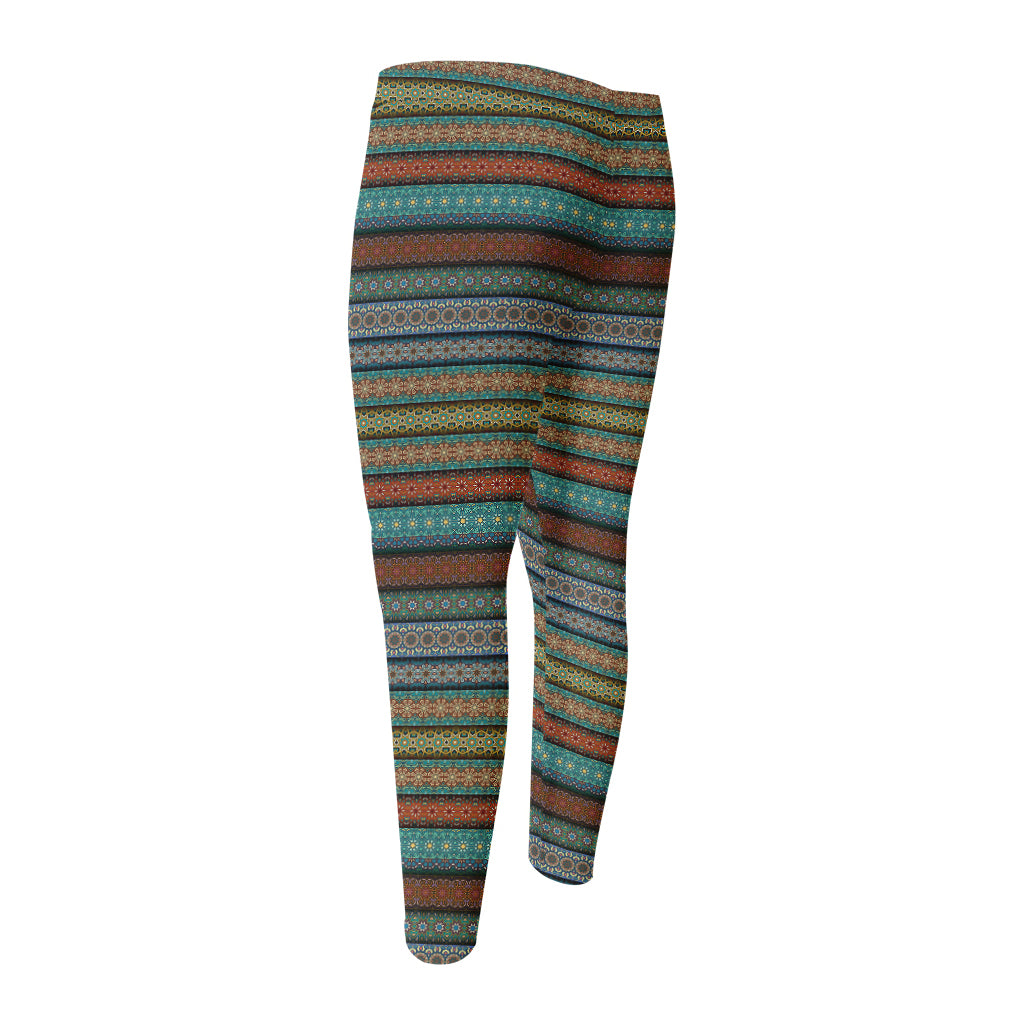 Indian Ethnic Pattern Print Men's Compression Pants