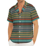Indian Ethnic Pattern Print Men's Deep V-Neck Shirt