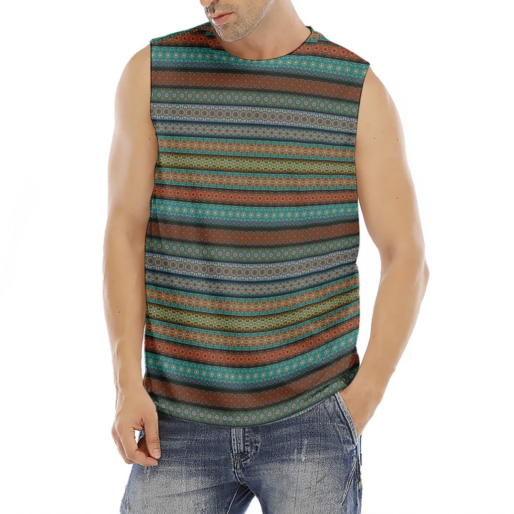 Indian Ethnic Pattern Print Men's Fitness Tank Top