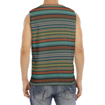 Indian Ethnic Pattern Print Men's Fitness Tank Top