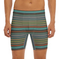 Indian Ethnic Pattern Print Men's Long Boxer Briefs