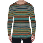 Indian Ethnic Pattern Print Men's Long Sleeve T-Shirt