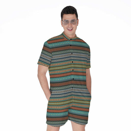 Indian Ethnic Pattern Print Men's Rompers