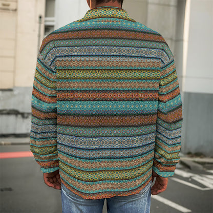 Indian Ethnic Pattern Print Men's Shirt Jacket