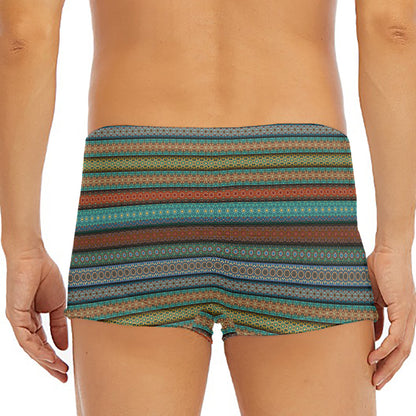 Indian Ethnic Pattern Print Men's Short Boxer Briefs