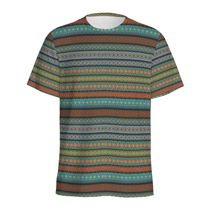 Indian Ethnic Pattern Print Men's Sports T-Shirt