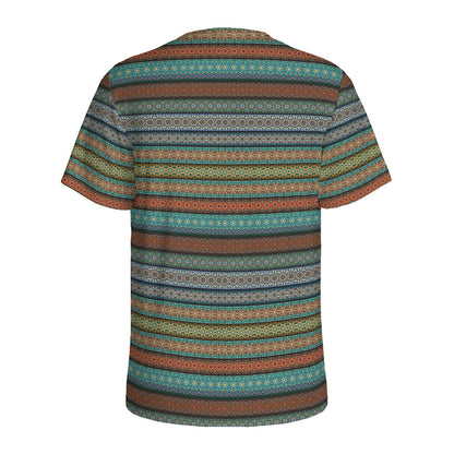 Indian Ethnic Pattern Print Men's Sports T-Shirt