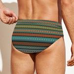 Indian Ethnic Pattern Print Men's Swim Briefs