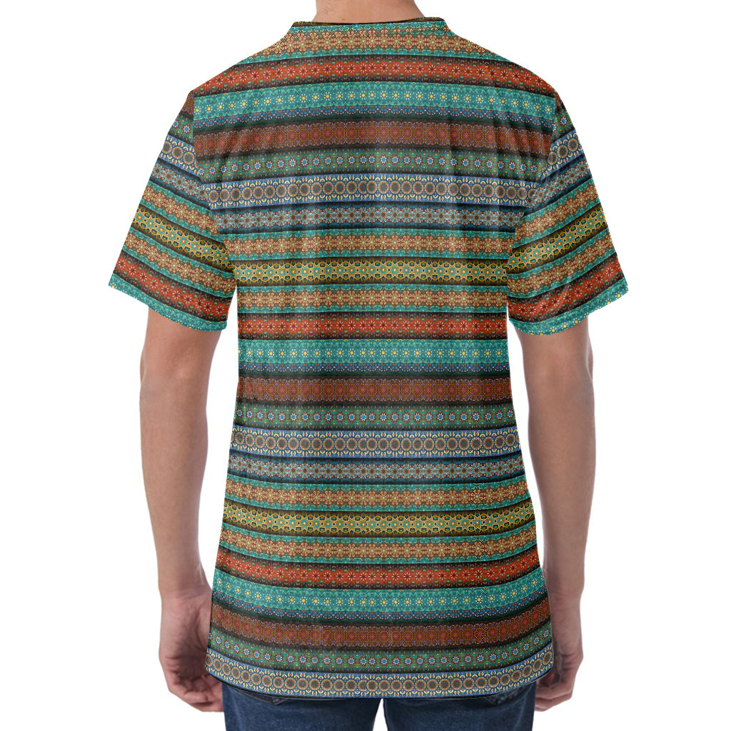 Indian Ethnic Pattern Print Men's Velvet T-Shirt