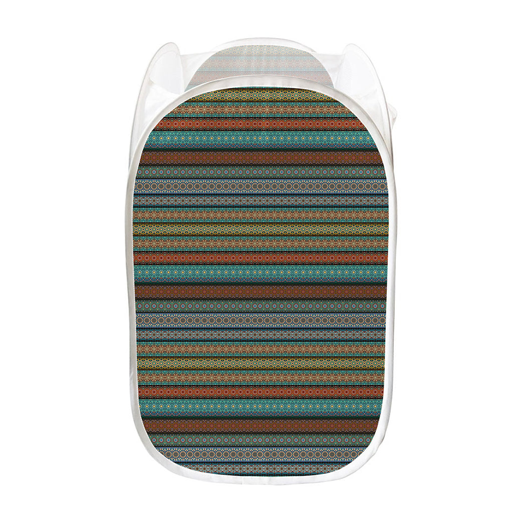 Indian Ethnic Pattern Print Mesh Laundry Hamper