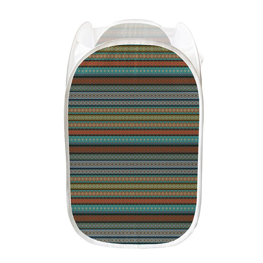 Indian Ethnic Pattern Print Mesh Laundry Hamper