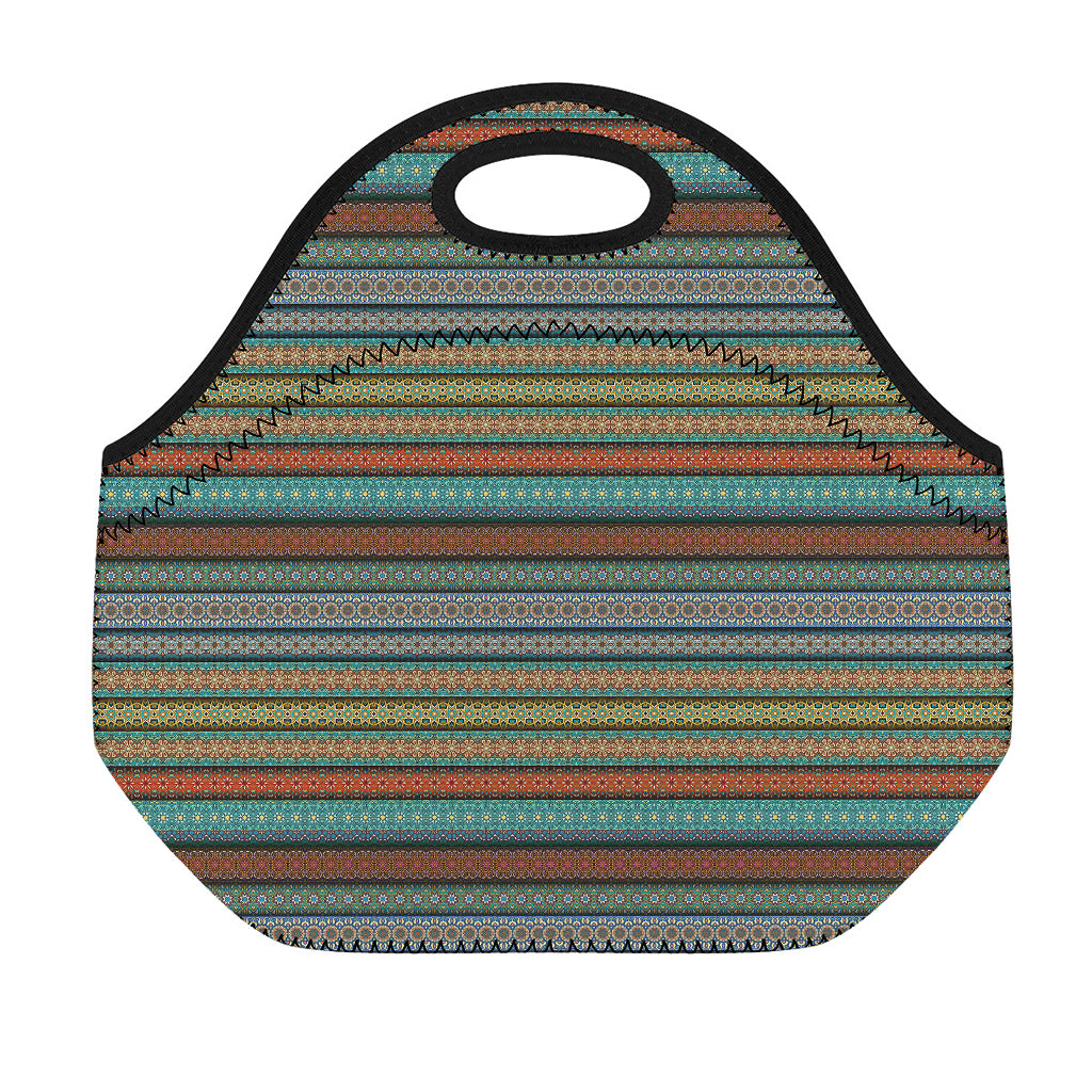 Indian Ethnic Pattern Print Neoprene Lunch Bag