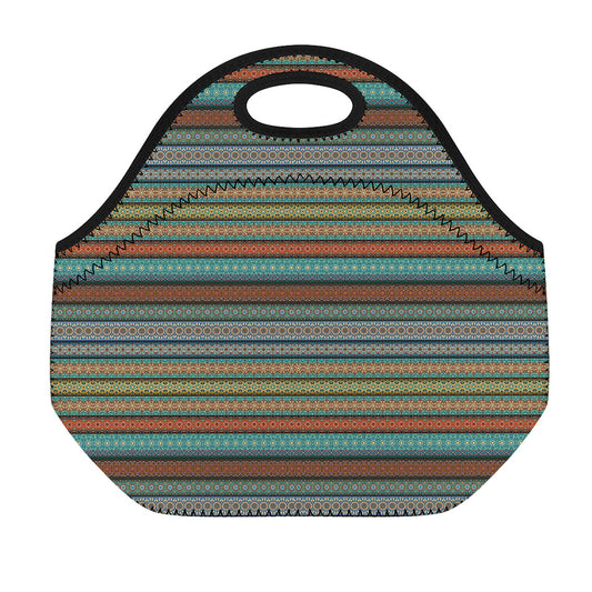 Indian Ethnic Pattern Print Neoprene Lunch Bag