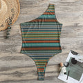 Indian Ethnic Pattern Print One Shoulder Bodysuit